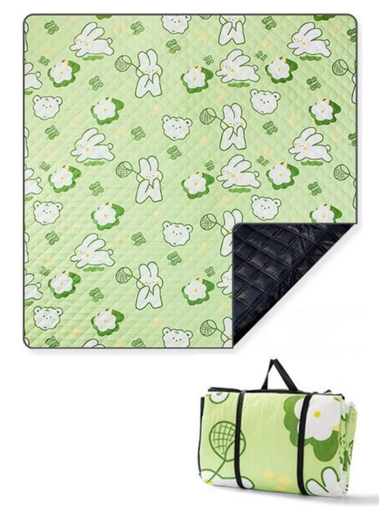 Gofun piknik gilami 2×2 m, 8 mm qalin, suv o‘tkazmaydi, buklanadi — yashil quyon - 