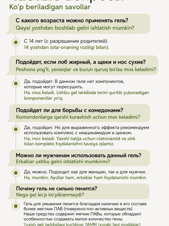 Гель для умывания лица от прыщей с ниацинамидом MIXIT Niacinamide Face Cleanser, 150 мл