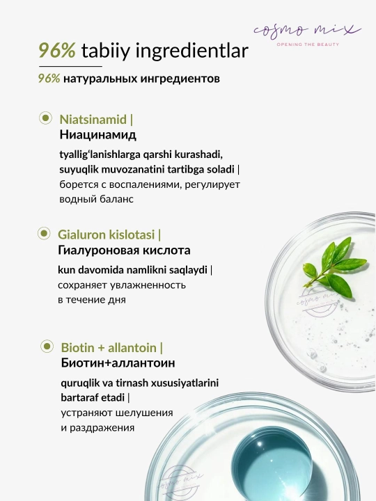Гель для умывания лица от прыщей с ниацинамидом MIXIT Niacinamide Face Cleanser, 150 мл