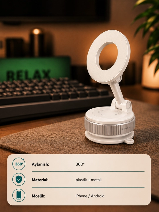Smartfon, avtomobil va stol uchun vakuumli magnit tutqich