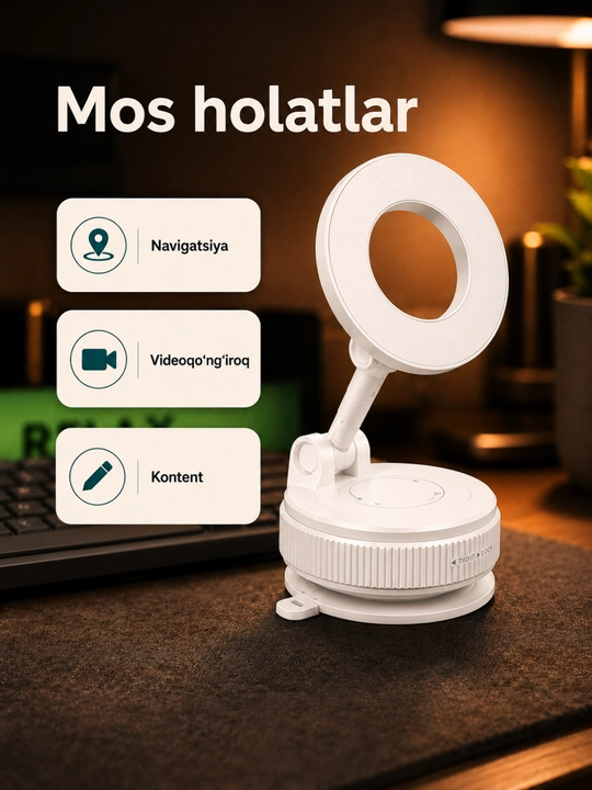 Smartfon, avtomobil va stol uchun vakuumli magnit tutqich