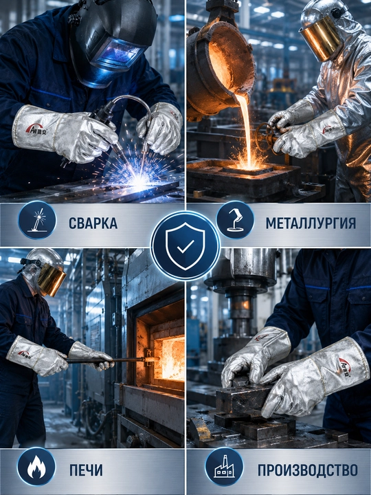 Защитные термостойкие перчатки для сварки и высокотемпературных работ