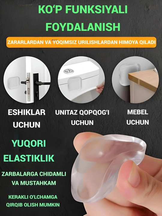 Eshik, deraza va mebellar uchun zarbaga qarshi silikon stopperlar