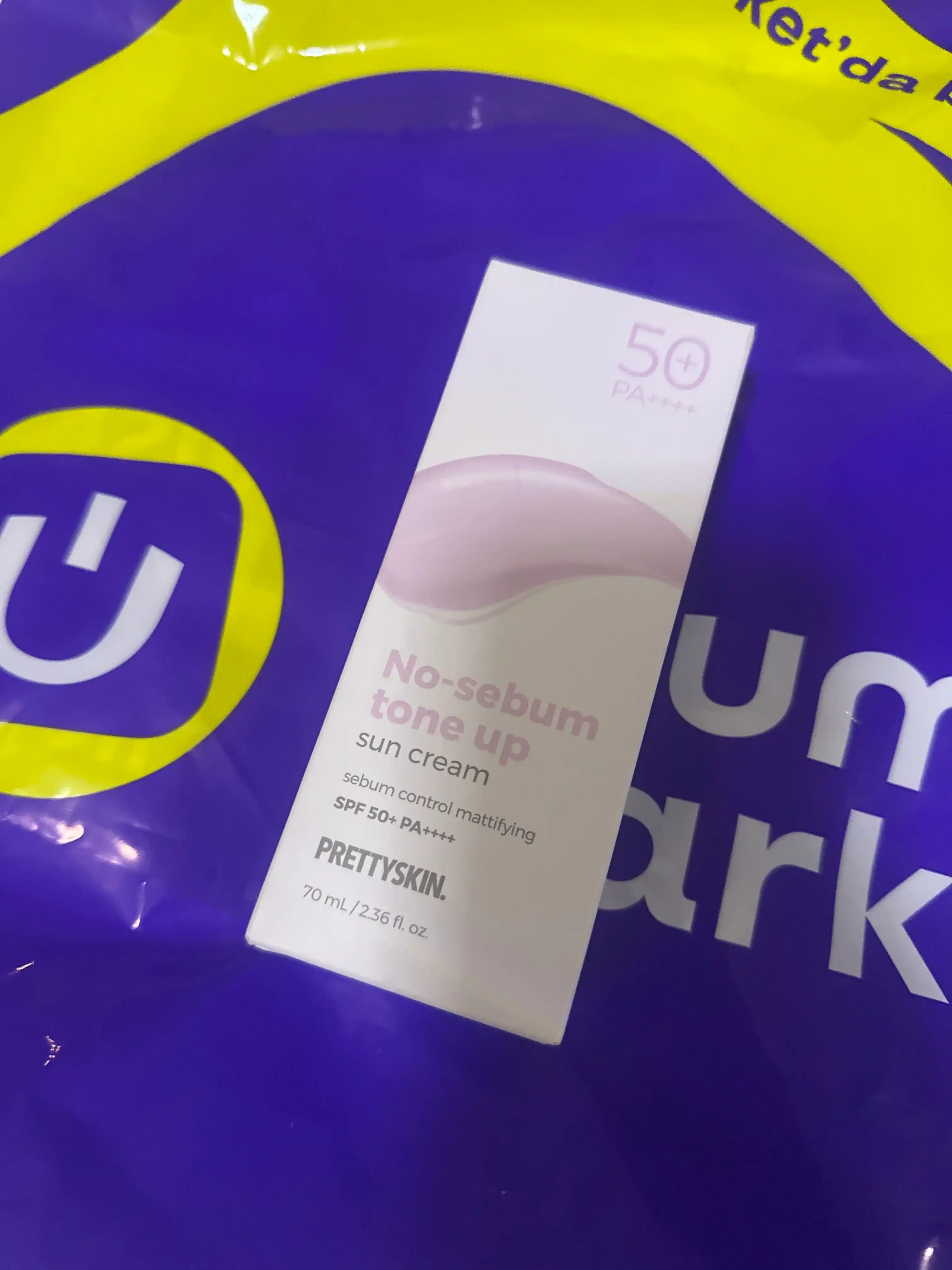 SPF50 + quyoshdan himoya qiluvchi yuz kremi, koreys rangini yo'qotmaydi, PrettySkin, 70ml