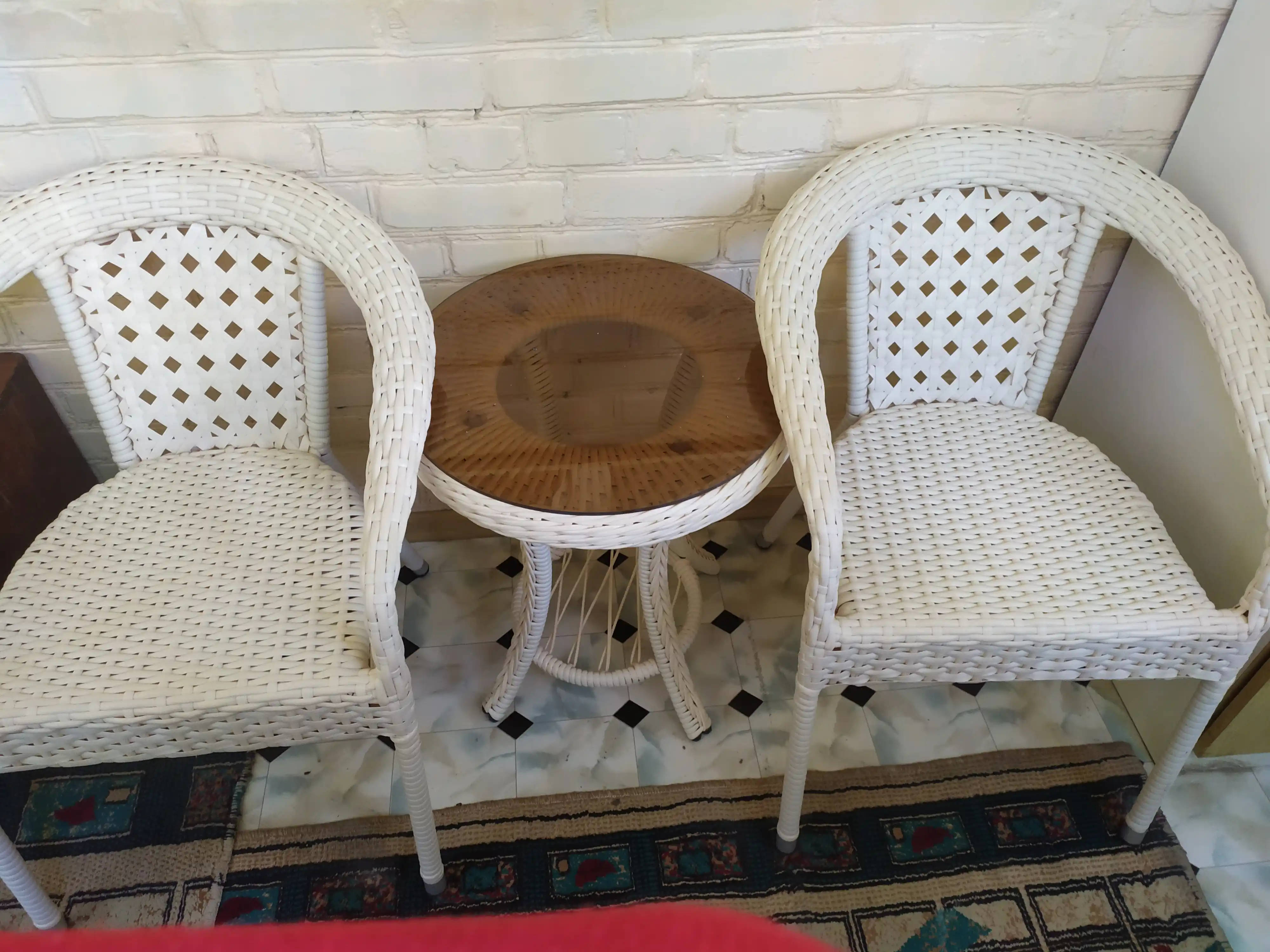 CHINAR DECO bog' mebellari komplekti, 1 stol va 2 ta kreslo, eko-rotang, uy va kocha uchun