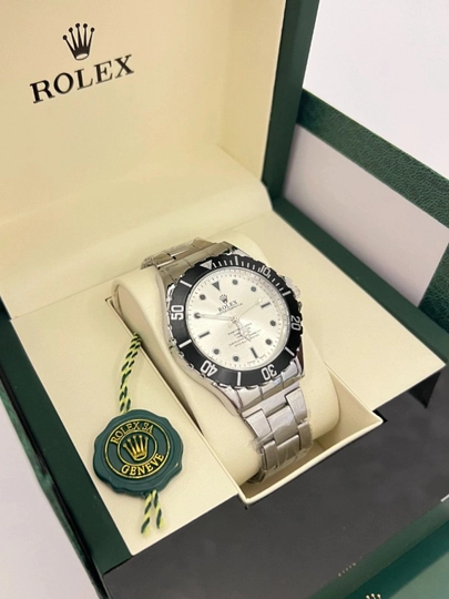 Мужские наручные часы — классический стиль, в подарочной упаковке — ALMIX-ROLEX1-СЕРЕБРН