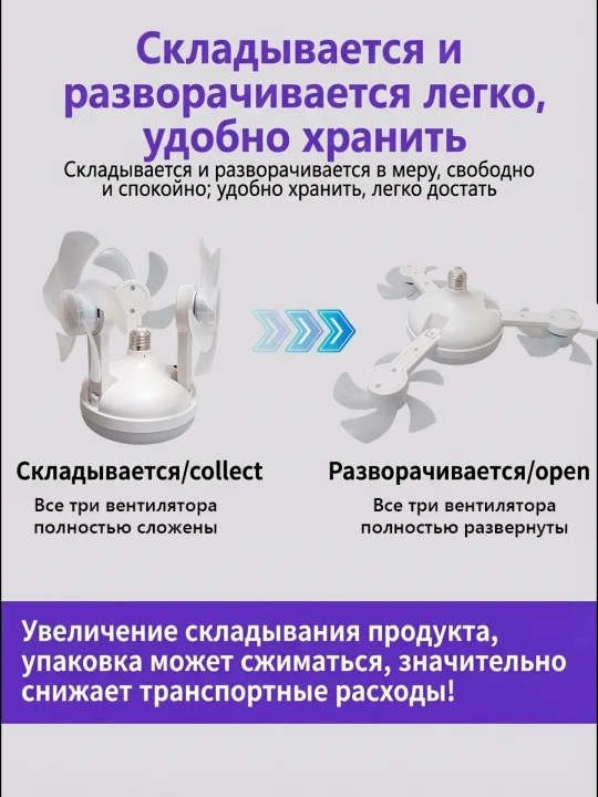Pultli LED ventilyatorli qandil, 3 ta yoritish va 4 ta aylanish tezligi, barcha xonalarga