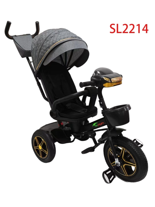 Трехколесный велосипед SL2214 с капюшоном и родительской ручкой - 