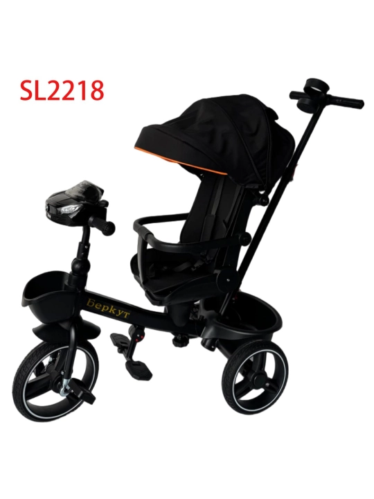 Трехколесный велосипед SL2214 с капюшоном и родительской ручкой - 