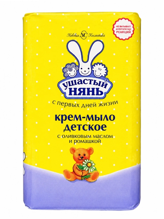 Детское крем-мыло с оливковым маслом и ромашкой — Счастливый Нянь, 90 г