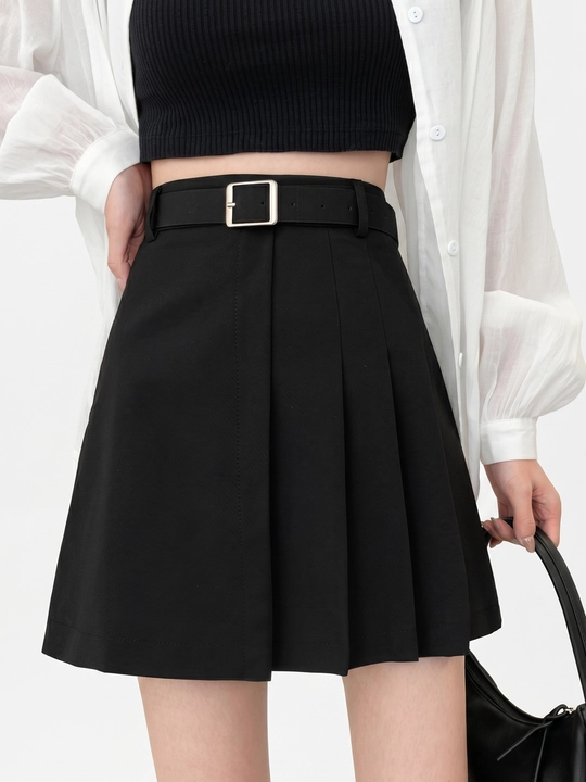 Ayollar yubkasi mini klassik yuqori bel, yubka-shorti, o'lcham XS-2XL, yozgi, maktab