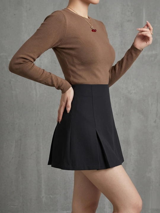 Ayollar yubkasi mini klassik yuqori bel, yubka-shorti, o'lcham XS-2XL, yozgi, maktab