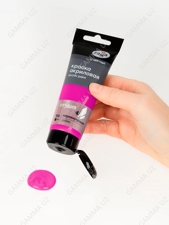 Gamma "Studiya" badiiy perlamutr akrilik bo'yoq, 75ml, rubin, 280220926