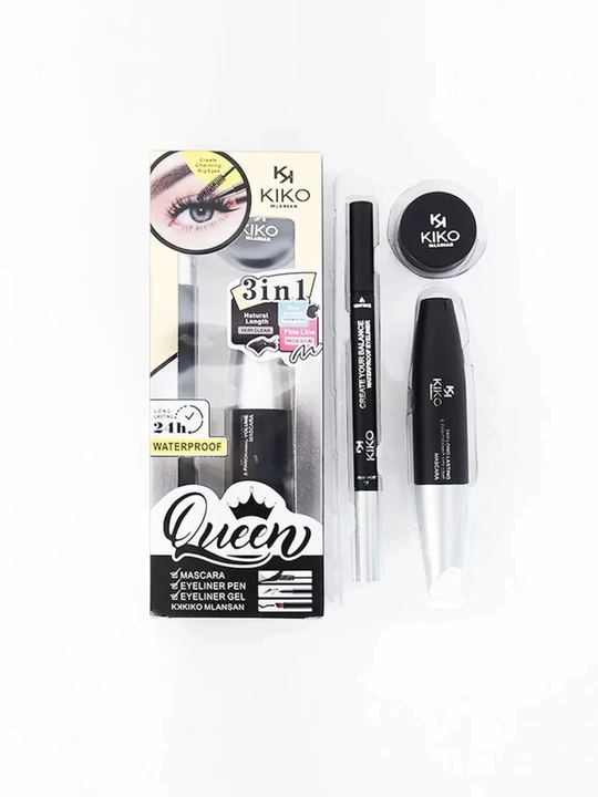 KIKO Milano Queen 3v1 — Ko‘z makiyaji uchun to‘plam (tush, layner podvodka, gel podvodka)