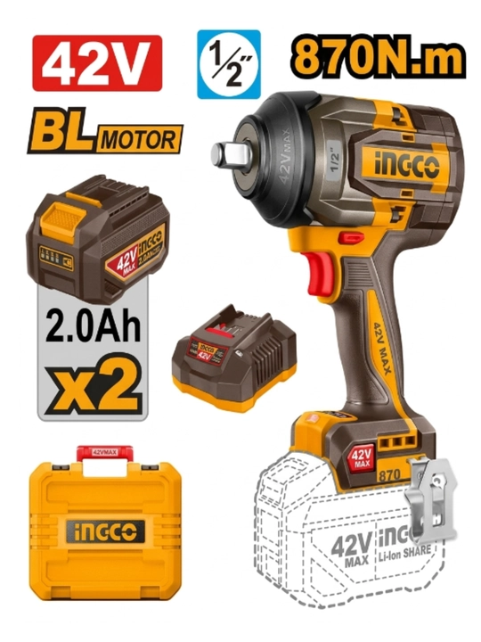 Simsiz zarba kaliti INGCO CIWLI42862