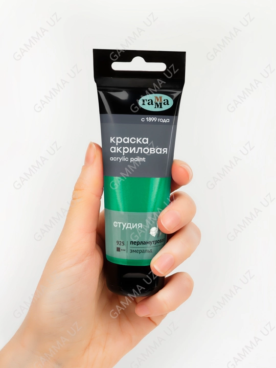 Gamma "Studiya" badiiy perlamutr akrilik bo'yoq, 75ml, emerald, 280220925