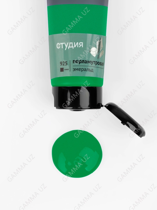 Gamma "Studiya" badiiy perlamutr akrilik bo'yoq, 75ml, emerald, 280220925