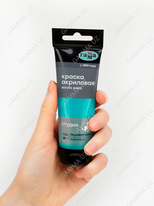 Gamma "Studiya" badiiy perlamutr akrilik bo'yoq, 75ml, akvamarin, 280220924