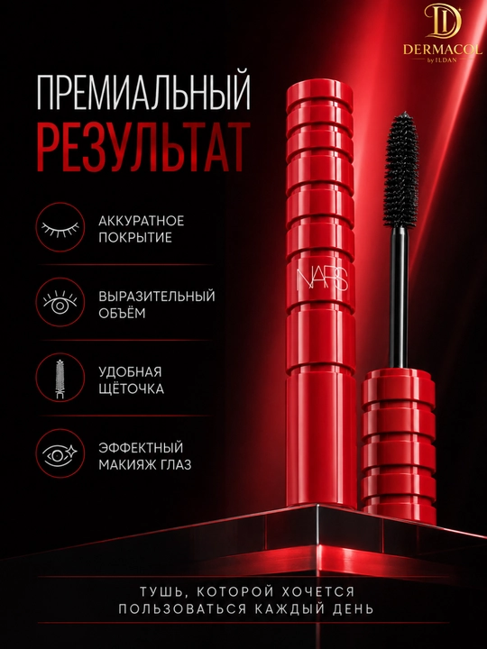 Стойкая тушь для ресниц NARS Climax Mascara Explicit Black7018 до 24 часов, без осыпания