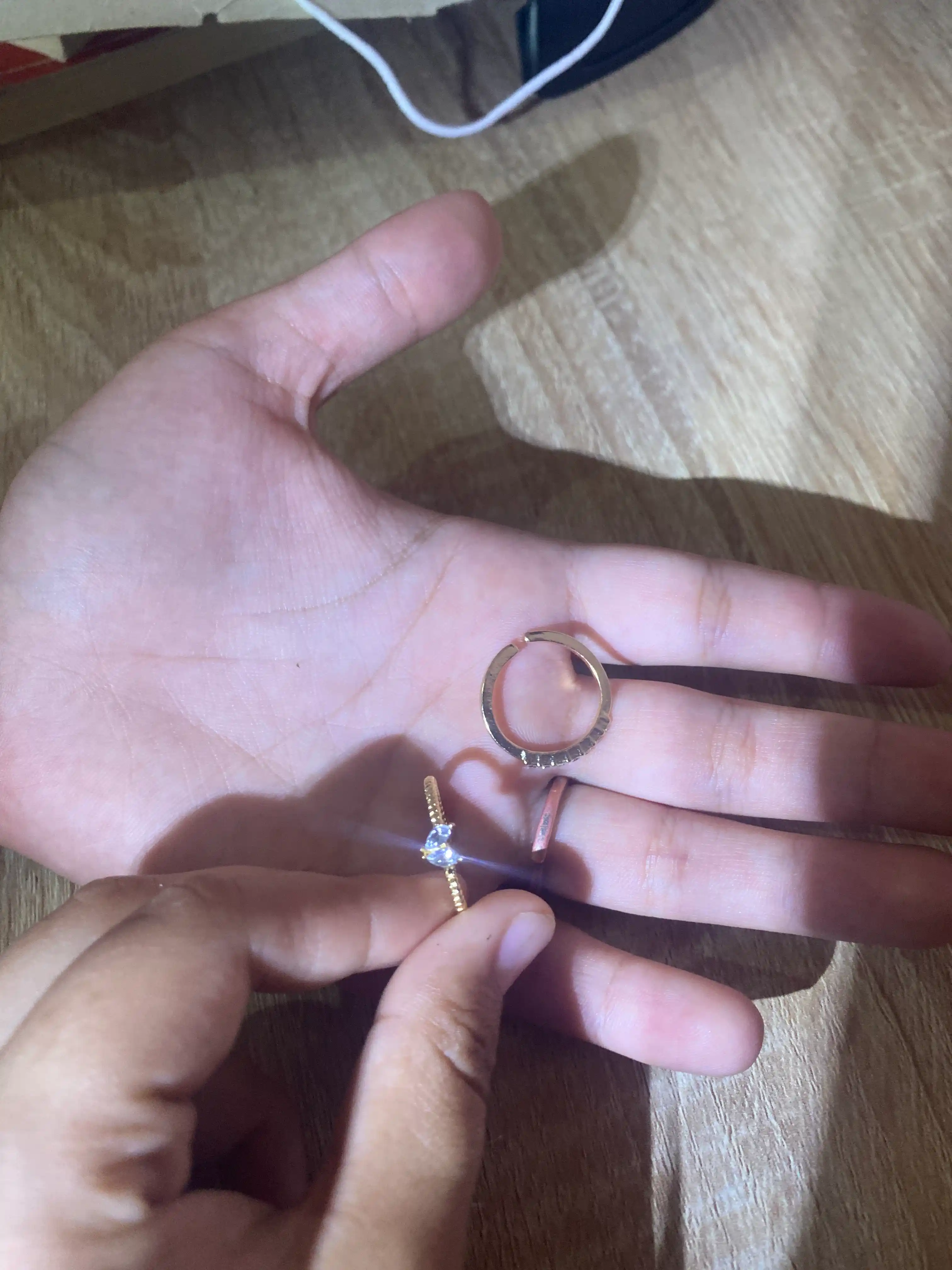 Double circle sevgi ochilish ring