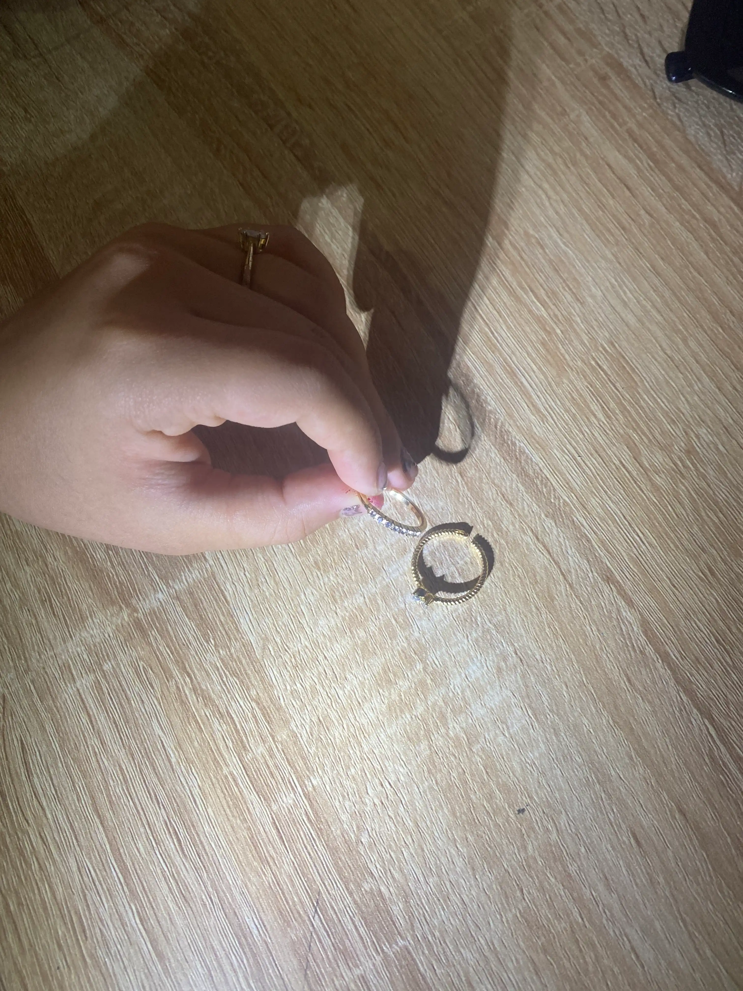 Double circle sevgi ochilish ring