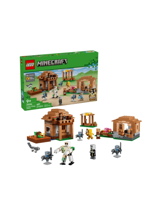 LEGO Minecraft Chaqiruvchi hujumi qishloqqa konstruktor 21596, 607 detal - 