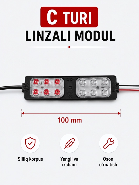 LED сигнальный модуль 12V, красно-синий мигающий свет для STEM и DIY проектов