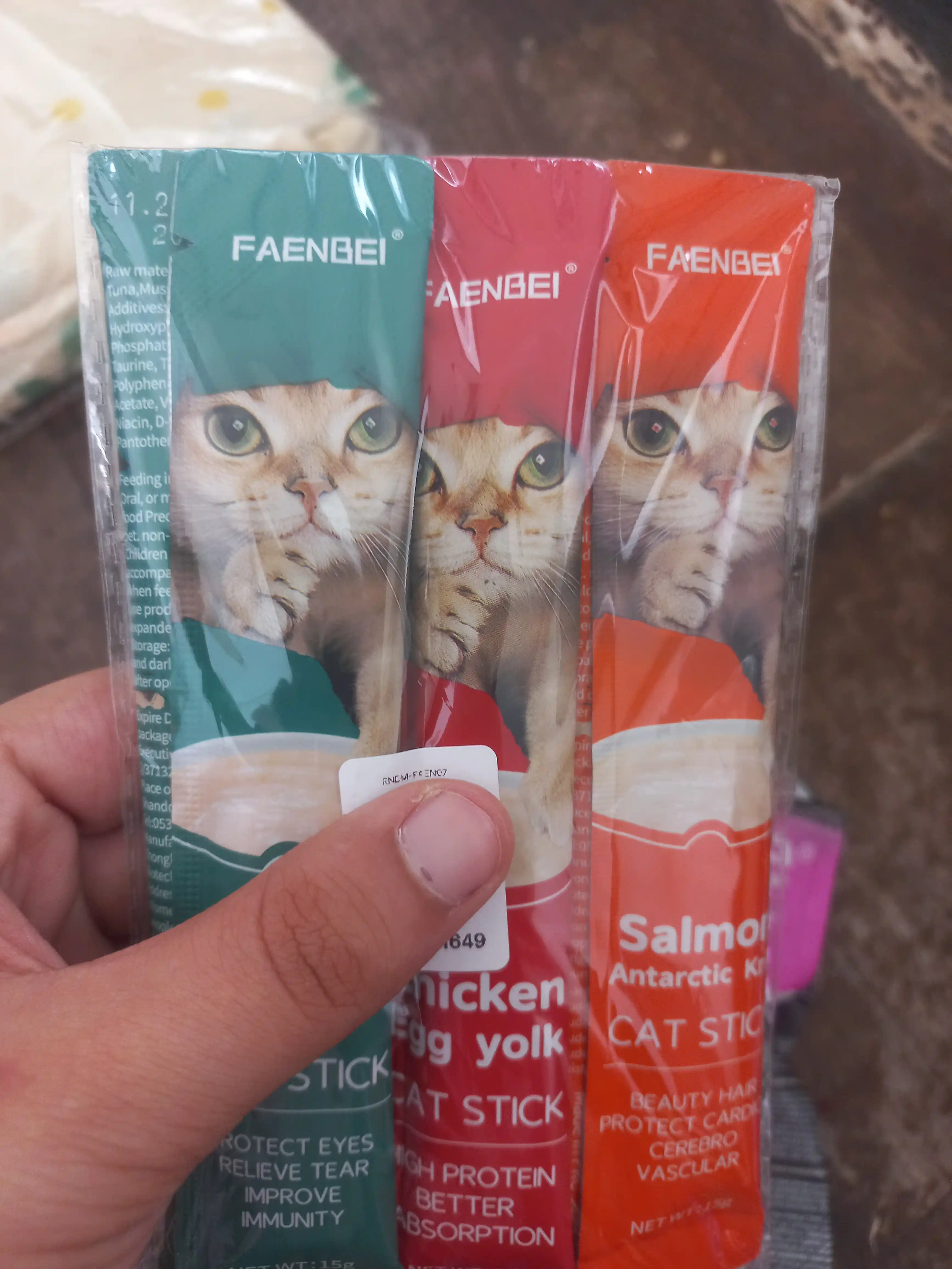 Лакомство для кошек Faenbei "Pet Snaks", ассорти из 3 вкусов
