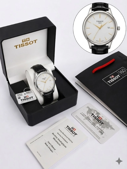 Мужские наручные часы Tissot ,кварцевый механизм, часы, документы и коробка в комплекте — IWATCHE-85W0449-БЕЛЫЙ