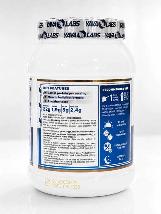 YAVA Whey protein 1000g 33 порций 22г белок, протеин