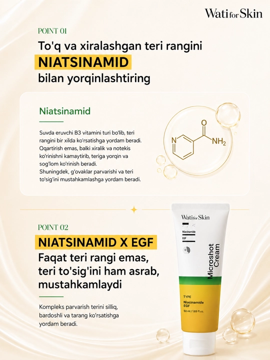 Крем для лица Wati for Skin Niacinamide EGF Micro Spicule, 50 мл