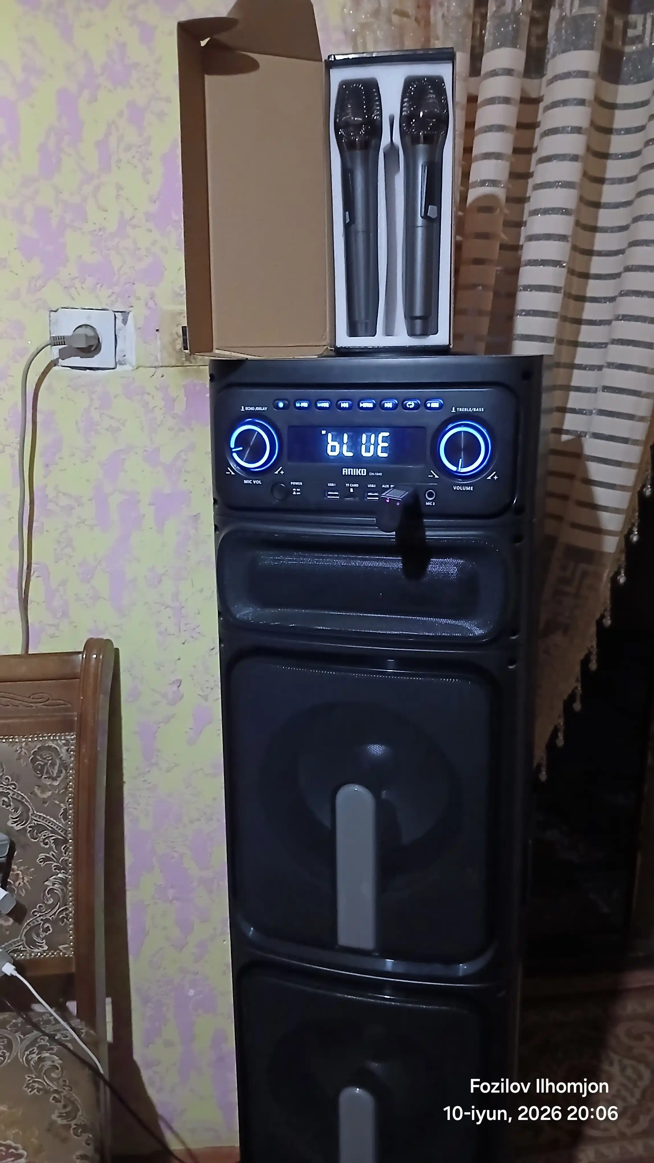 Simsiz karaoke mikrofonlari, professional, 2 dona