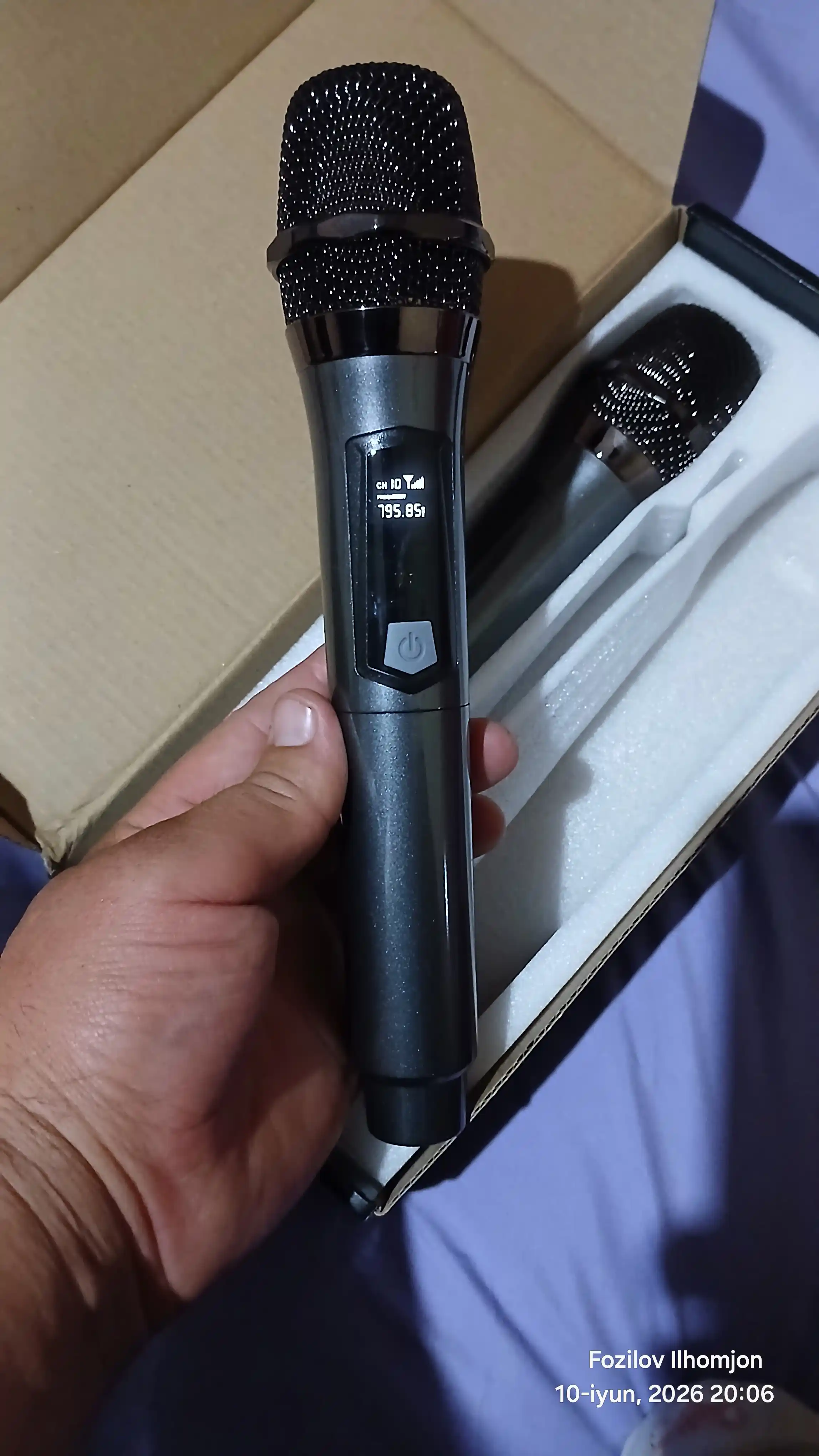 Simsiz karaoke mikrofonlari, professional, 2 dona