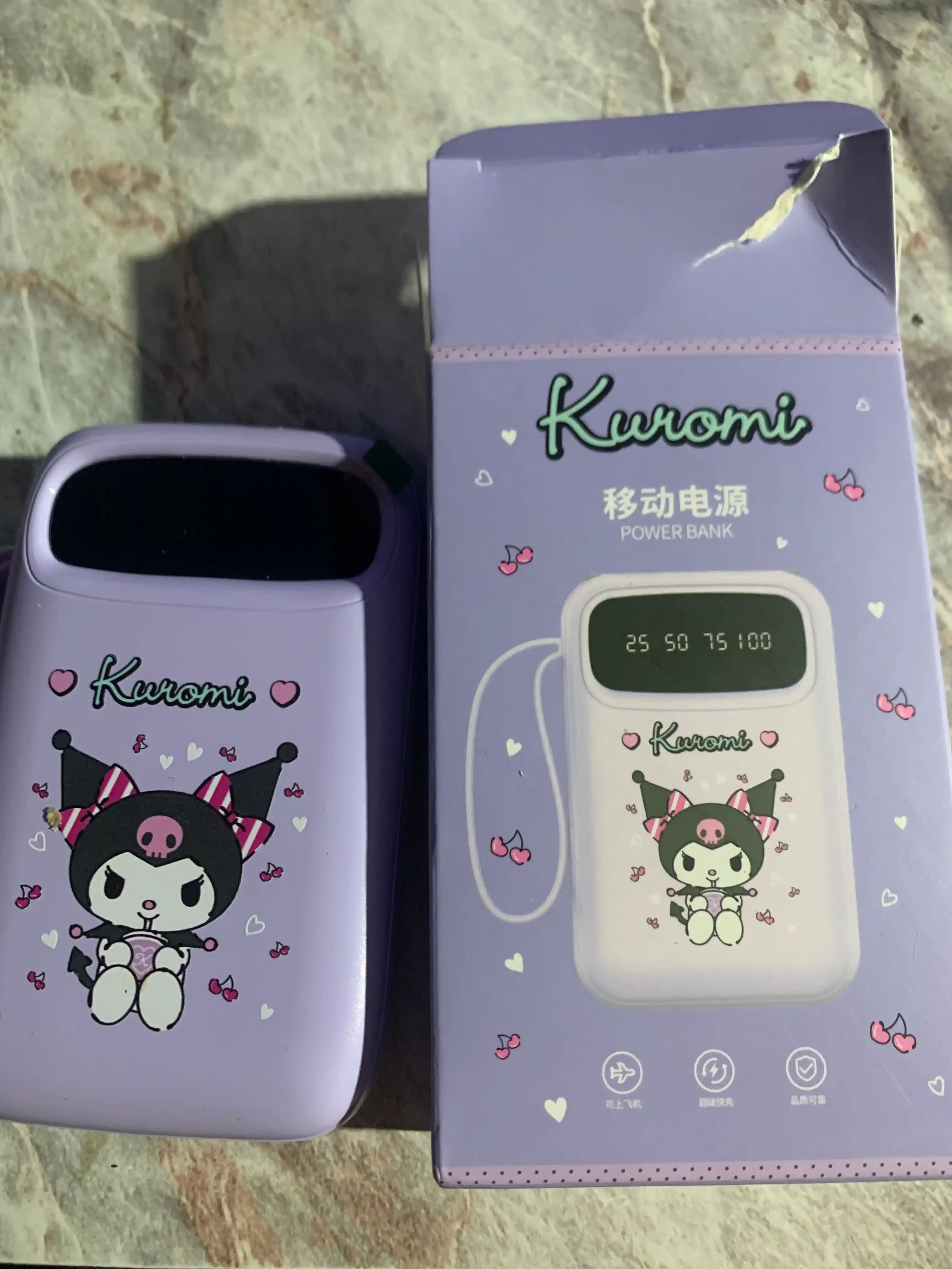 Jazibali PowerBank Hello Kitty, Kuromi, Cinnamonroll, Melody, 10000mAh, 4 ta kabel bilan