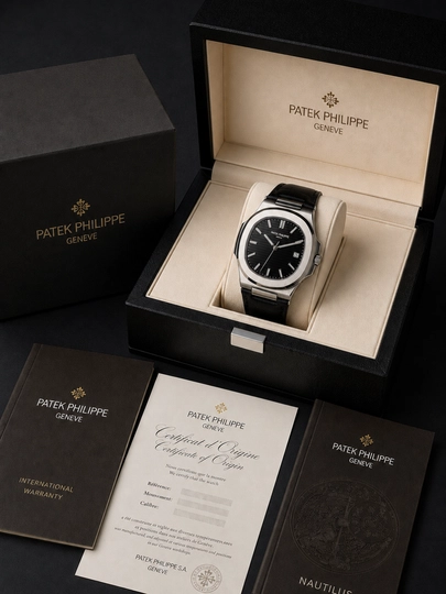 Мужские наручные часы Patek Philippe, в подарочной коробке — SABR1-SABR9-ЧЕРН