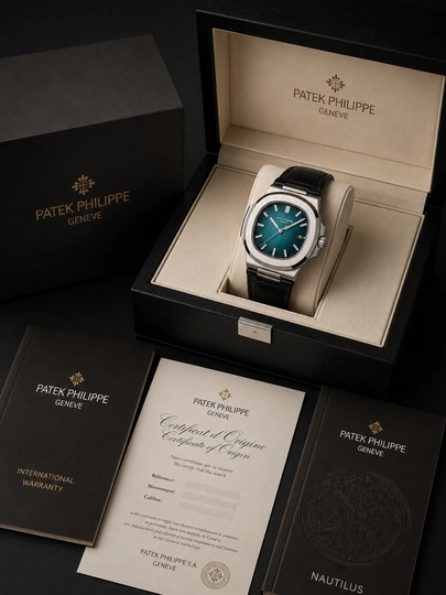 Мужские наручные часы Patek Philippe, в подарочной коробке — SABR1-SABR9-БИРЮЗ
