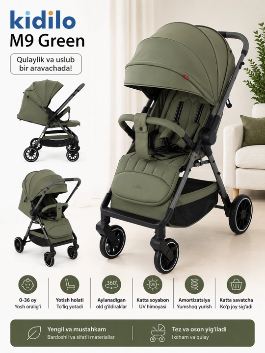 Детская коляска Kidilo M9/M9F