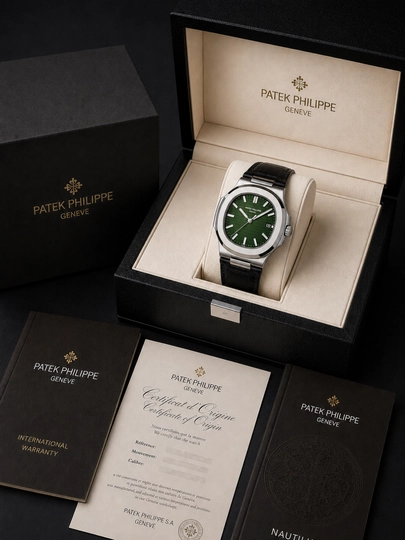 Мужские наручные часы Patek Philippe, в подарочной коробке — SABR1-SABR9-ЗЕЛЕН