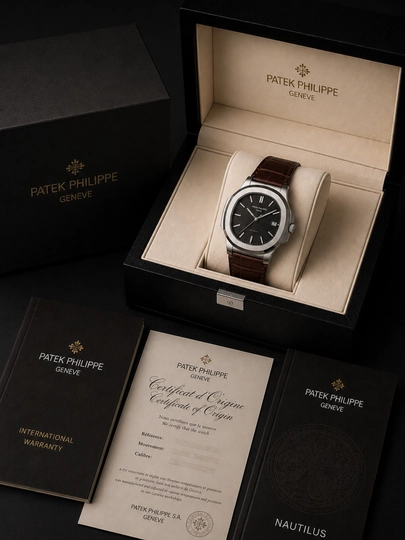 Мужские наручные часы Patek Philippe, в подарочной коробке — SABR1-SABR9-КОРИЧН