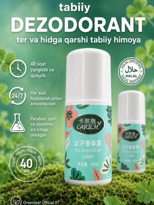 CARICH teringa qarshi rolikli dezodorant, 40 ml