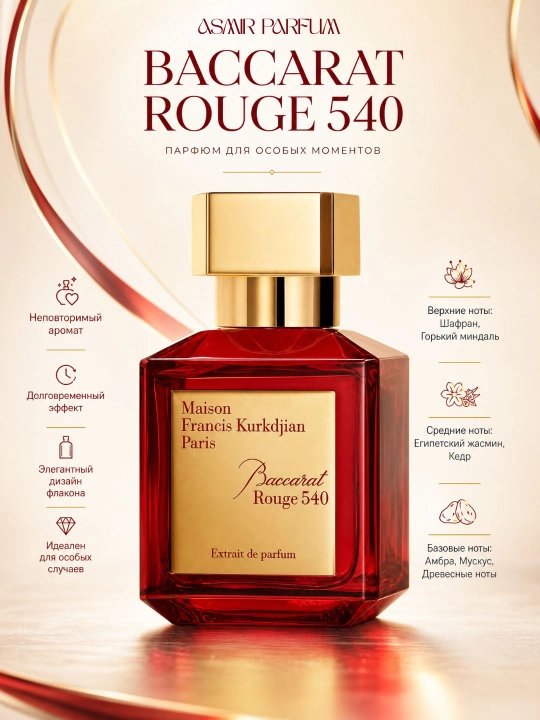 Baccarat Rouge 540, парфюм для женщин и девушек, аромат летнего очарования, 50 мл - 