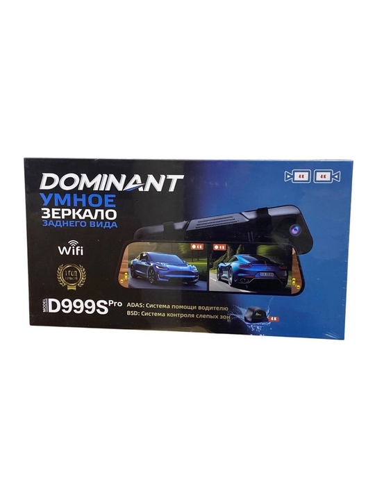 Videoregistrator DOMINANT D999S PRO 4K oldi va 4K orqa kamera, Wi-Fi, 64GB fleshka bilan