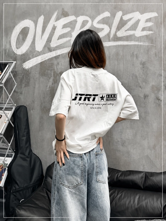Женская и подростковая белая футболка оверсайз, летняя футболка OVERSIZE - 