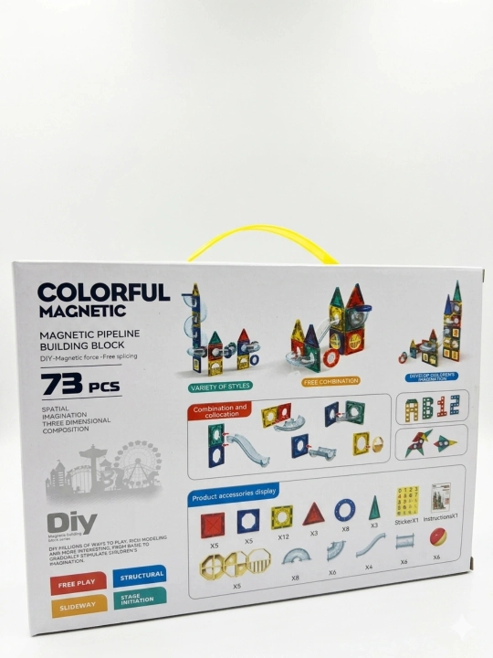 Magnitli rivojlantiruvchi konstruktor, bolalar uchun 3D magnit bloklar to‘plami, 3+ - 