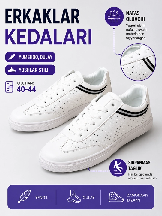 Erkaklar uchun kedalar. Bahor, yoz va kuz fasllari uchun. O'lchami: 40-44 - 