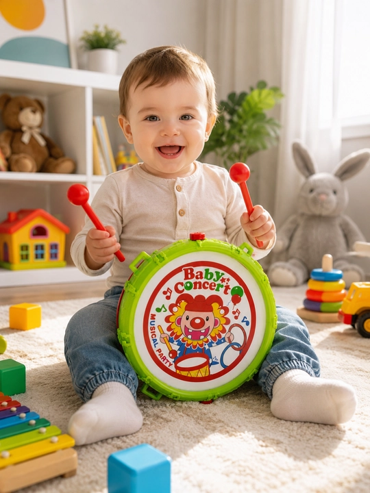 Bolalar uchun musiqiy baraban o‘yinchog‘i Baby Concert, 3 yosh+