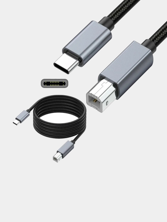 Кабель универсальный USB-C-BM для ноутбуков, Макбуков, миди устройст, принтеров 1,5м