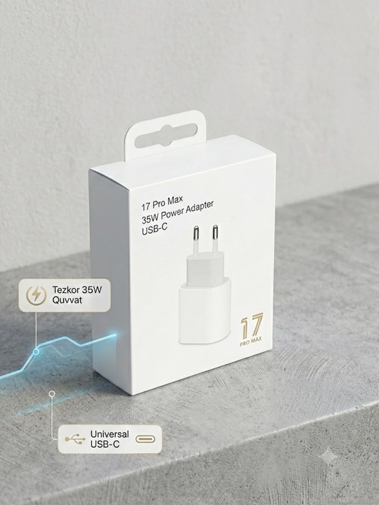 17 Pro Max 35W USB-C tarmoq adapteri - Tez va ixcham quvvatlash
