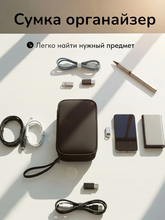 Simlar va aksessuarlar uchun tashkilotchi sumka, telefon g'ilofi