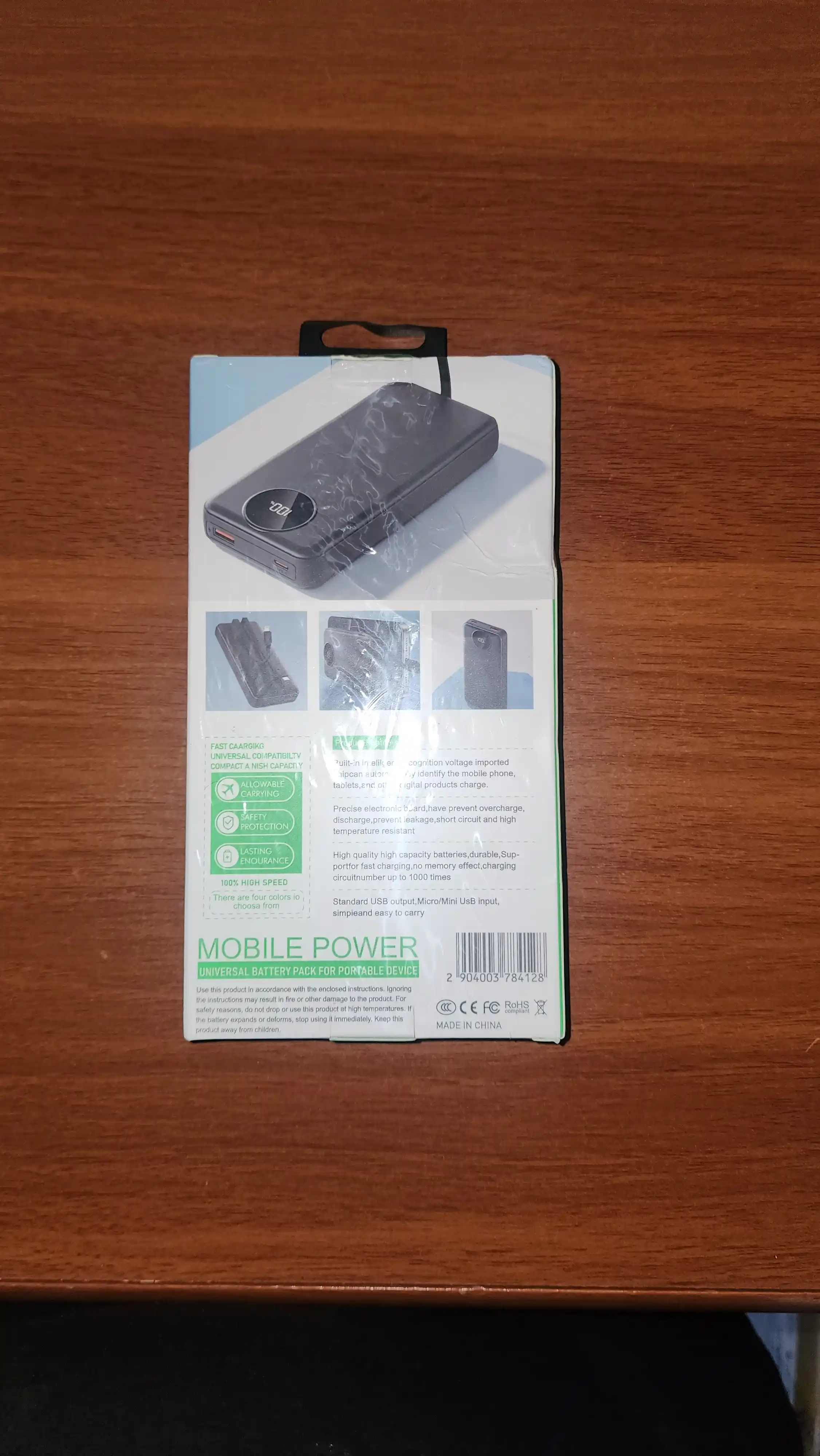 Power Bank tashqi akkumulyator, 10000mAh, 20000mAh, 30000mAh tezkor quvvatlash